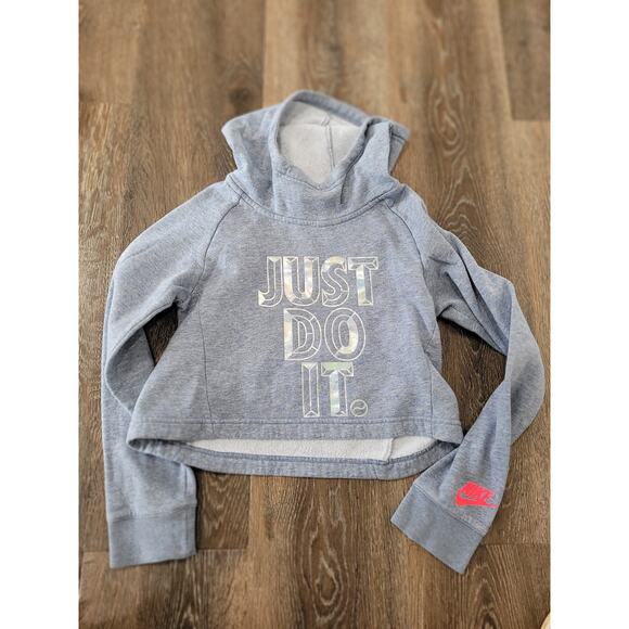 Nike Just Do It Kids Gray Hoodie - Size Medium Hooded Sweatshirt #8‎ - Picture 1 of 4